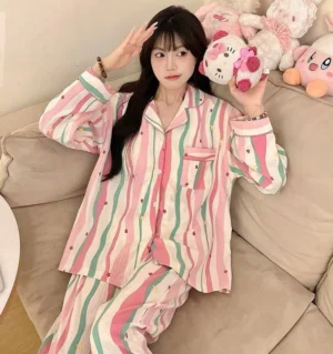 ชุดนอนผ้าไหมญี่ปุ่น แขนสั้น ขายาว หลากสีพาสเทล น่ารัก